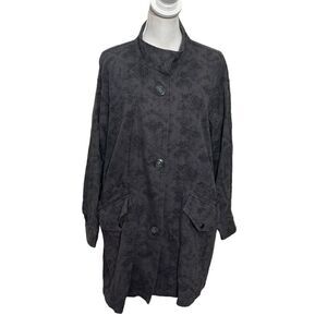 Free People Oversized Utility Jacquard Printed Jacket Gray Boho Women’s XS